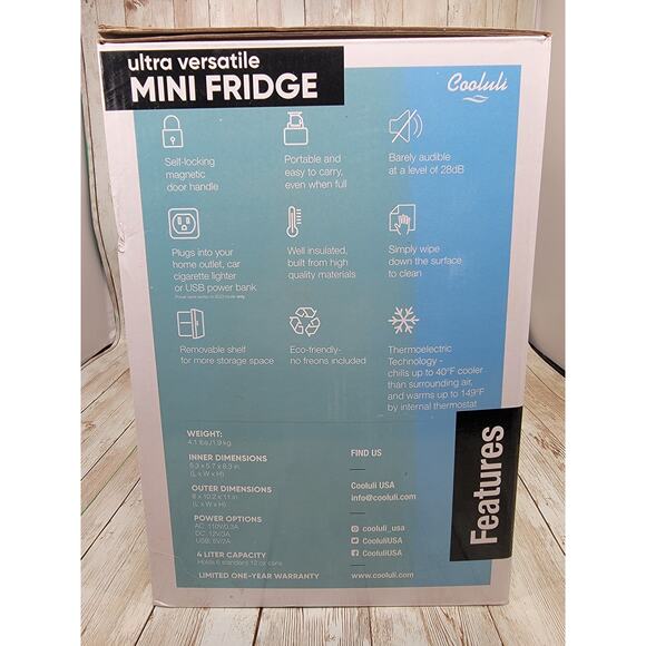 Cooluli Classic 4 Liter Portable Compact Multipurpose Cooler Warmer Mini Fridge - Picture 2 of 6